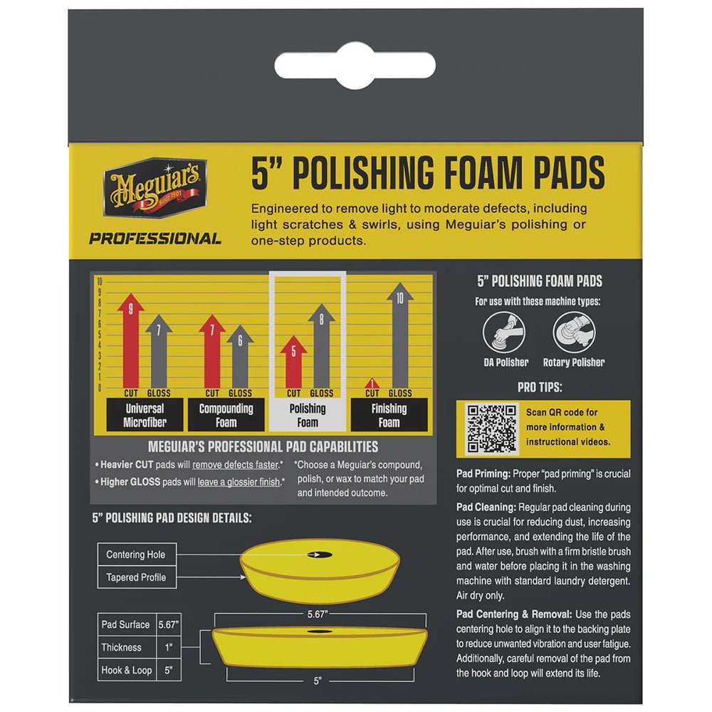 Meguiar's Professional 5" Polishing Foam Pads *2 - Pack [M5PFP2] - Houseboatparts.com