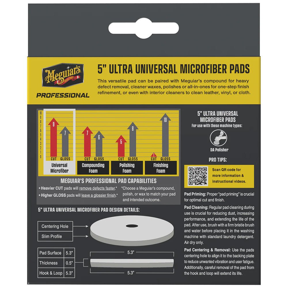 Meguiar's Professional 5" Ultra Universal Microfiber Pads *2 - Pack [M5MFP2] - Houseboatparts.com