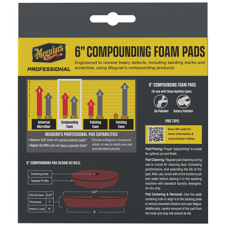 Meguiar's Professional 6" Compounding Foam Pads *2 - Pack [M6CFP2] - Houseboatparts.com