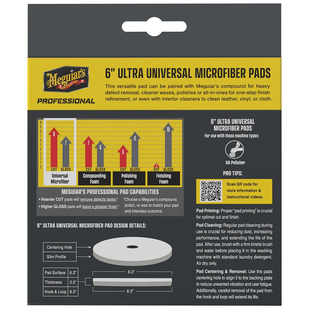 Meguiar's Professional 6" Ultra Universal Microfiber Pads *2 - Pack [M6MFP2] - Houseboatparts.com