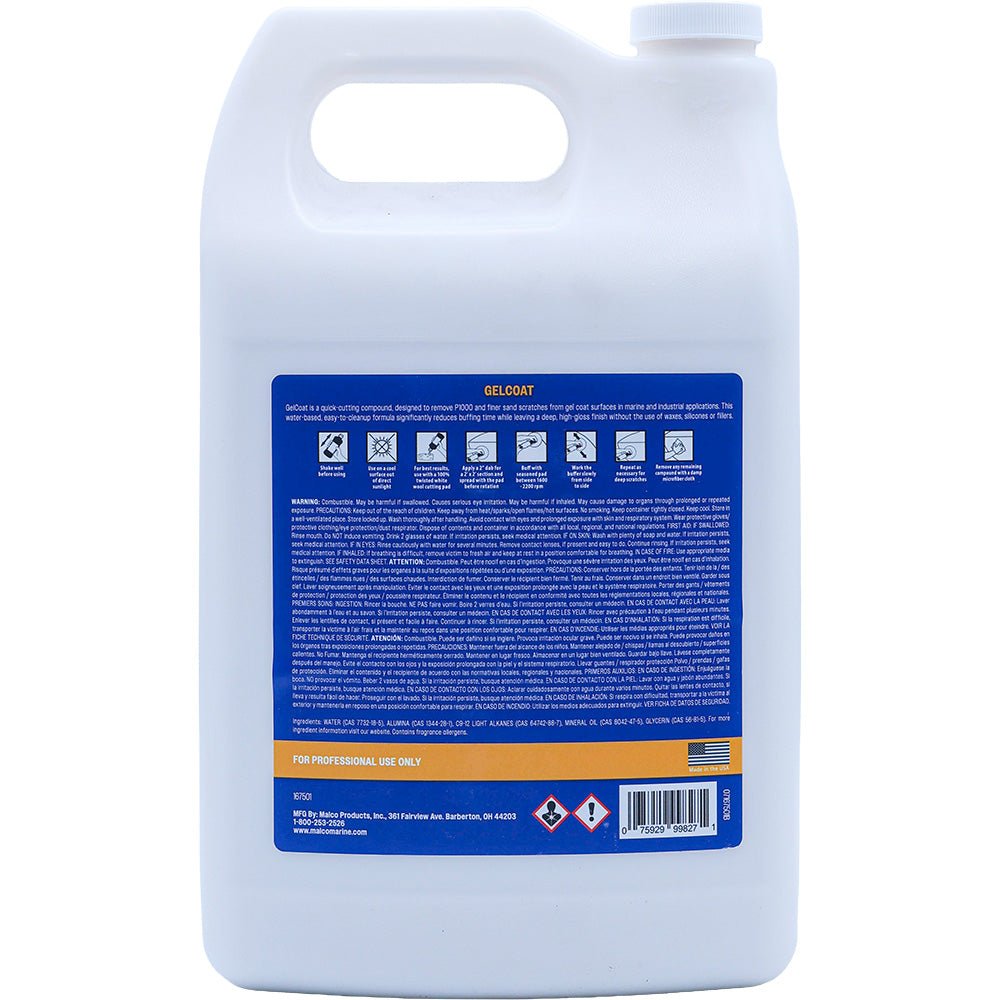 Malco Gel Coat Compound - 1 Gallon [167501] - Houseboatparts.com