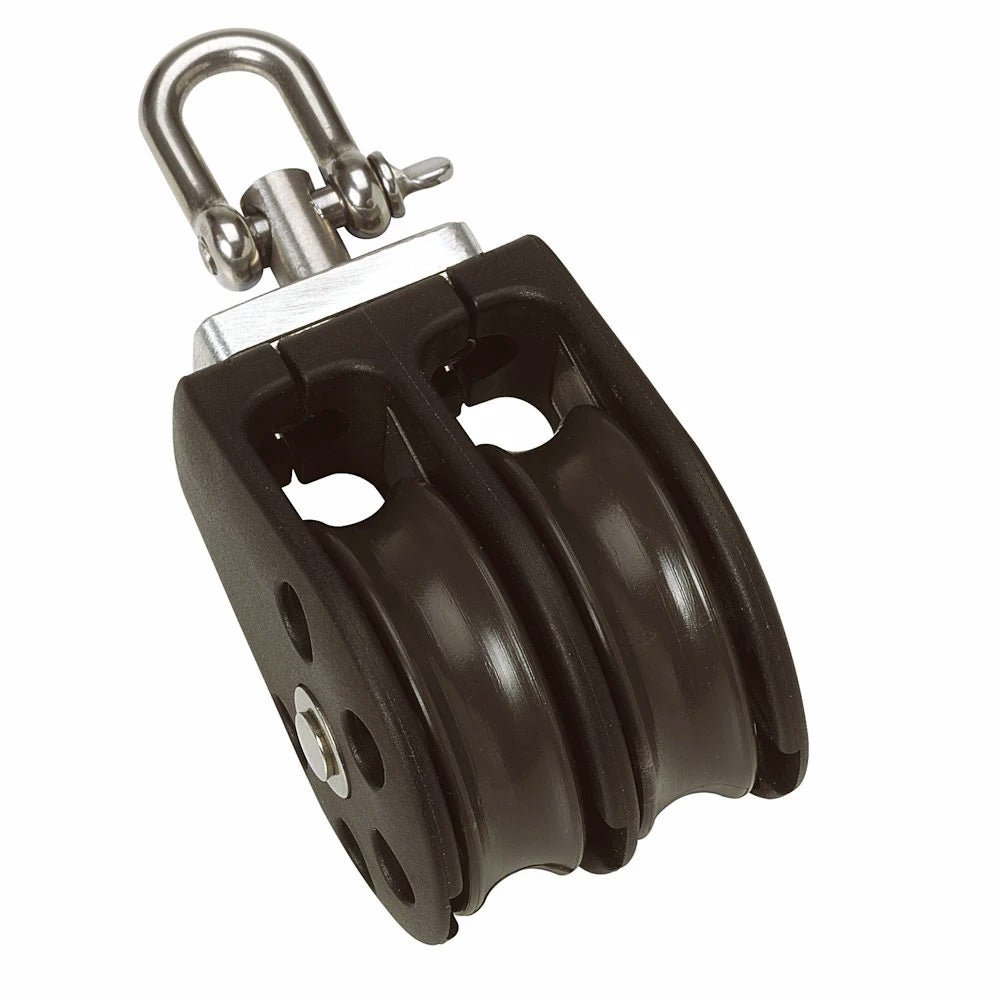 Barton Size 2 35mm Plain Bearing Pulley Block Double w/Swivel [N02230] - Houseboatparts.com