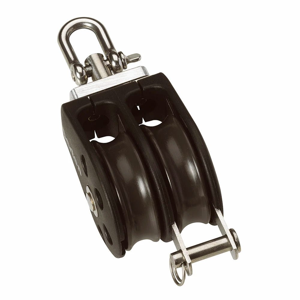 Barton Size 1 30mm Plain Bearing Pulley Block Double Swivel Becket [N01231] - Houseboatparts.com
