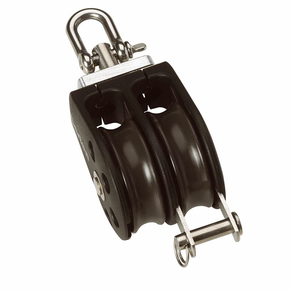 Barton Size 2 35mm Plain Bearing Pulley Block Double Swivel Becket [N02231] - Houseboatparts.com