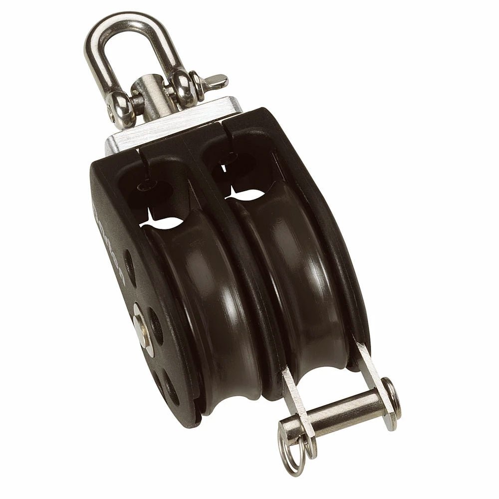 Barton Size 3 45mm Plain Bearing Pulley Block Double Swivel Becket [N03231] - Houseboatparts.com