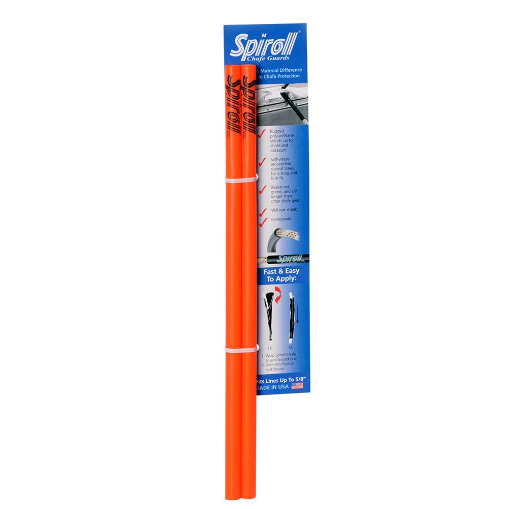 Spiroll Chafe Guard Orange f/Lines up to 5/8" Diameter - Pair [SPL - 16 - O - CG] - Houseboatparts.com