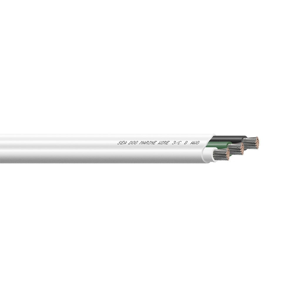 Sea - Dog 8/3 AWG Flat Triplex Wire - White/Green/Black - 25' [8008300] - Houseboatparts.com