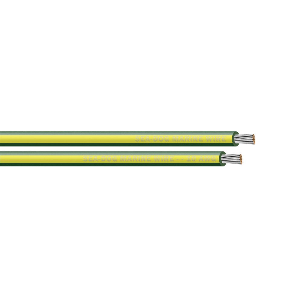 Sea - Dog 10 AWG Green/Yellow Stripe Primary Wire - 250' [8010144] - Houseboatparts.com