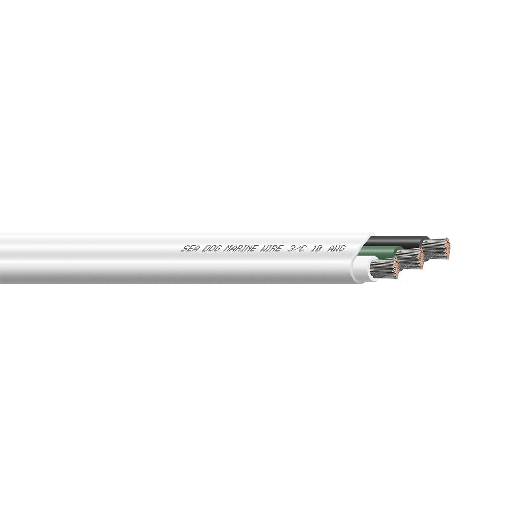 Sea - Dog 10/3 AWG Flat Triplex Wire - White/Green/Black - 100' [8010302] - Houseboatparts.com