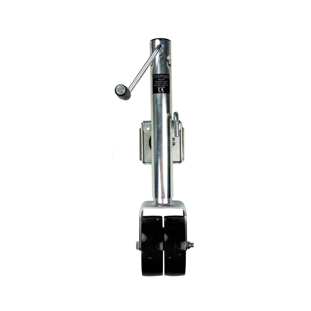 Powerwinch Utility Series Jack - 1500lb, Weld - On, Double Wheel, Zinc [21500 - J - 1500 - W2 - Z - R] - Houseboatparts.com