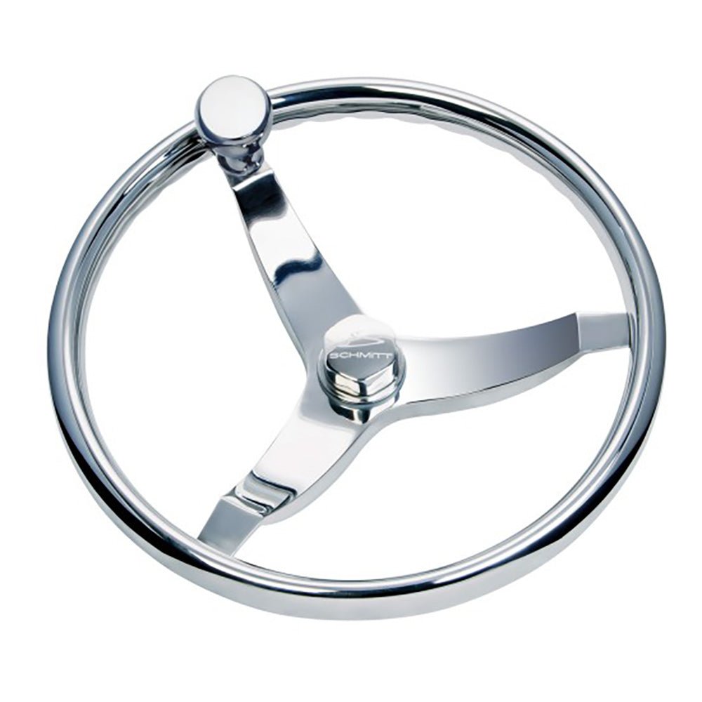 Schmitt Marine Vision Elite Stainless Steel 15.5" Steering Wheel [7161521FGK - R] - Houseboatparts.com