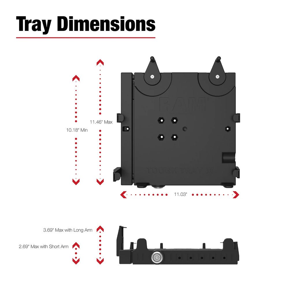 RAM Mount RAM No - Drill Universal Laptop Mount [RAM - VB - 196 - SW3] - Houseboatparts.com