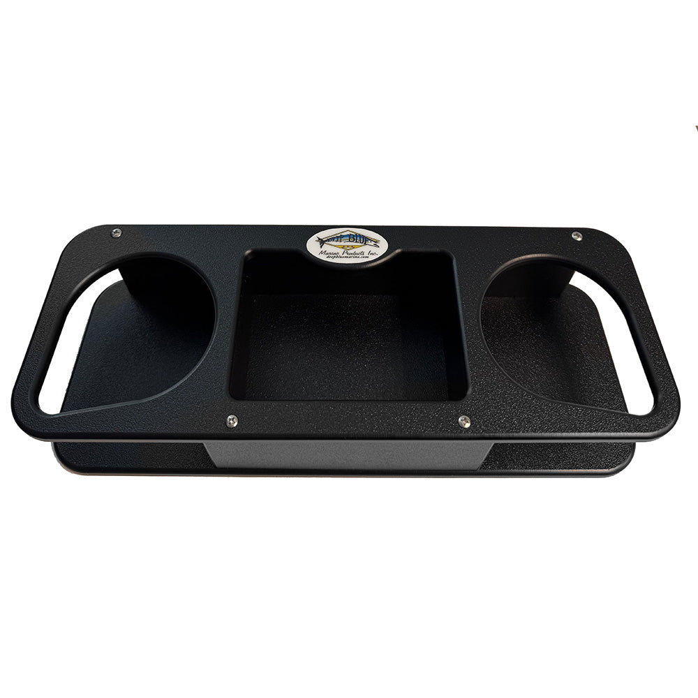 Deep Blue Marine Double Cup Holder w/Suction Cups - Black [MB - 2B] - Houseboatparts.com