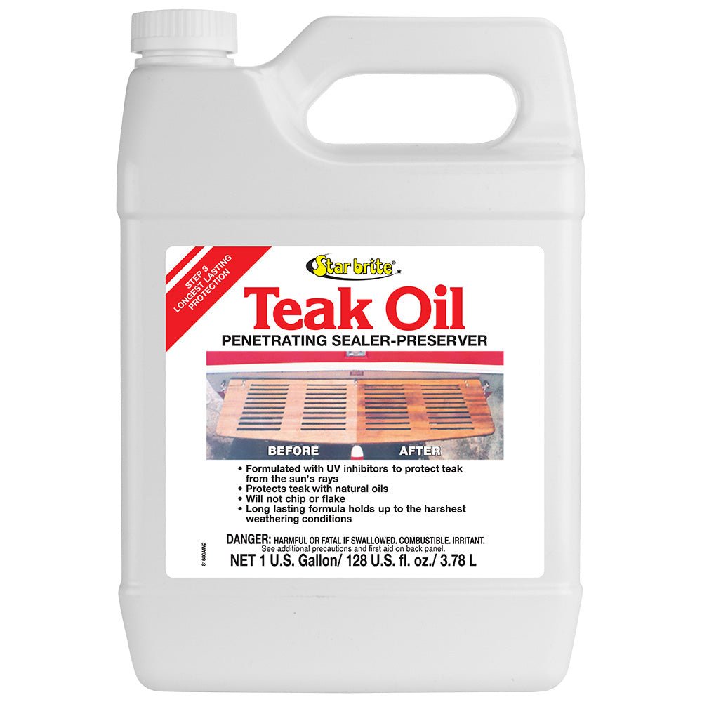 Star brite Teak Oil - Long Lasting, Penetrating, Sealer, Preserver w/UV Inhibitors - 1 Gallon [81600] - Houseboatparts.com