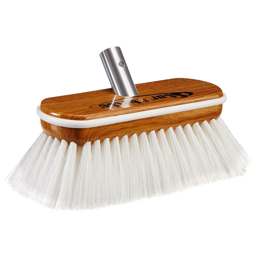 Star brite Extend - A - Brush Premium White Stiff Bristle Wash Synthetic Wood Block Brush - 8" [40172] - Houseboatparts.com
