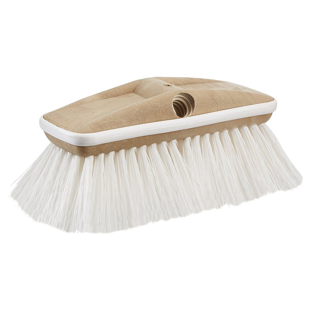 Star brite Deluxe White Stiff Heavy Duty 8" Brush Head w/Bumper - Dual Connection [40163] - Houseboatparts.com