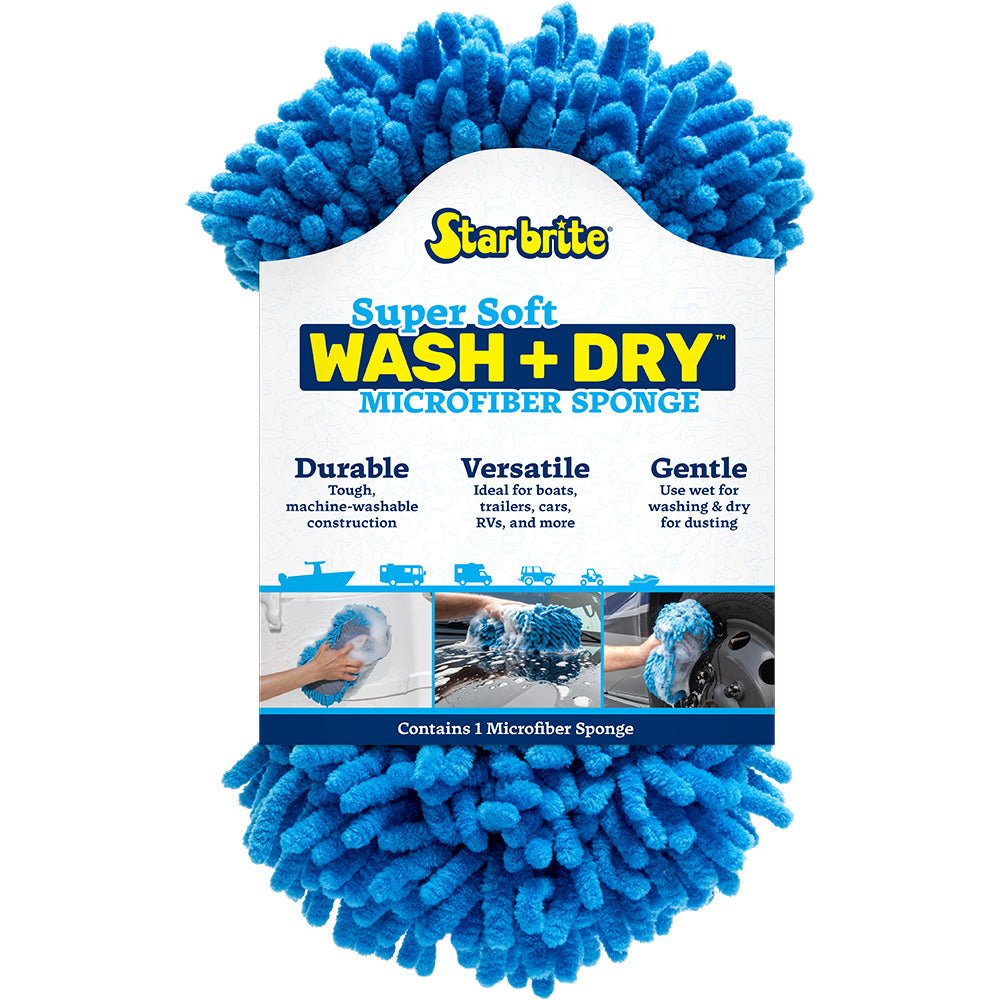 Star brite Microfiber Reggae Sponge - Blue, Dual - Sided Scrubbing Dusting [40078] - Houseboatparts.com