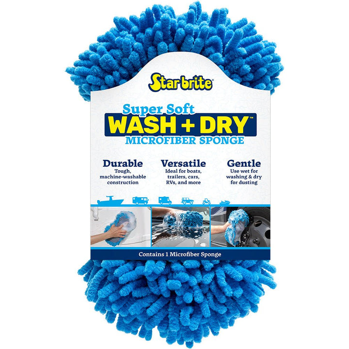 Star brite Microfiber Reggae Sponge - Blue, Dual - Sided Scrubbing Dusting [40078] - Houseboatparts.com