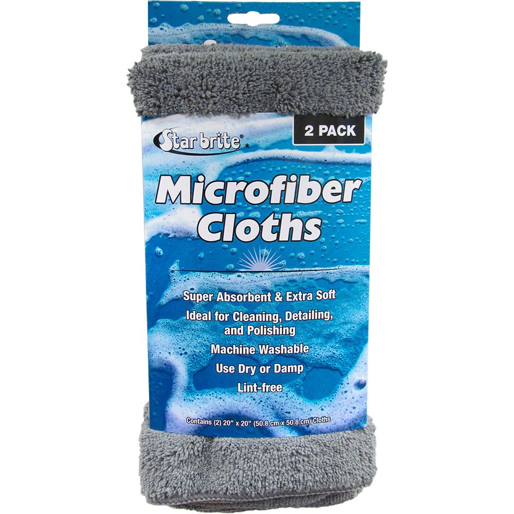 Star brite Microfiber Cloths 2 Pack - 20" x 20" Super Absorbent Soft Towels [40089] - Houseboatparts.com