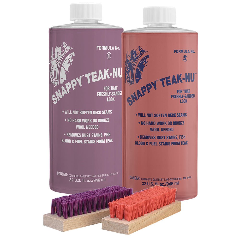 Snappy Teak - Nu Kit - 32 oz w/Formula No. 1 - 32 oz, Formula No. 2 - 32 oz, Bristle Brush [STN - QKIT] - Houseboatparts.com