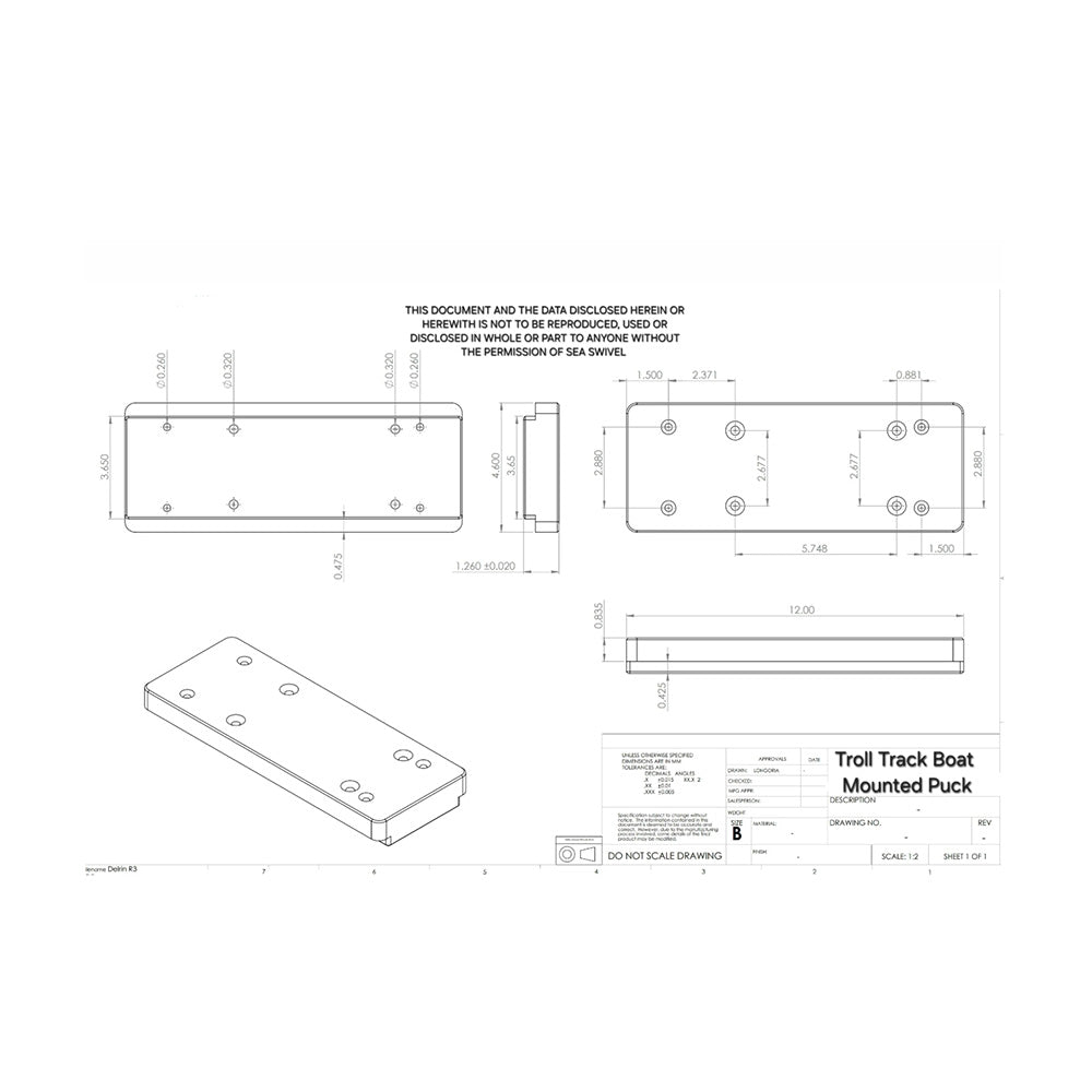 Sea Swivel Troll Track Trolling Motor Mount [SEA - HDM - TROLL - TRACK] - Houseboatparts.com