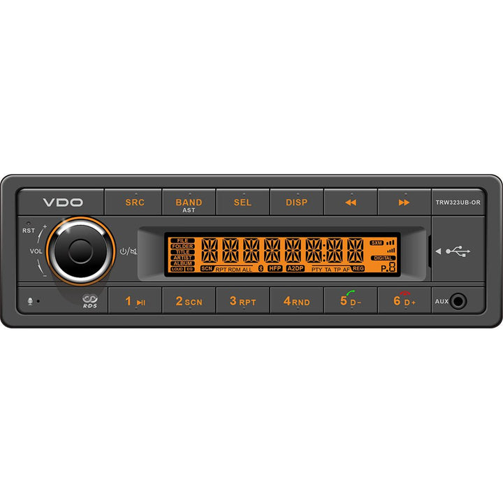 VDO 24V Radio w/FM RDS Tuner MP3/WMA/USB/Bluetooth - Orange Illumination [TRW323UB - OR] - Houseboatparts.com