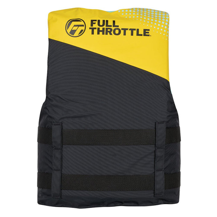 Full Throttle Teen Nylon Life Jacket - Yellow/Black [112200 - 300 - 010 - 26] - Houseboatparts.com