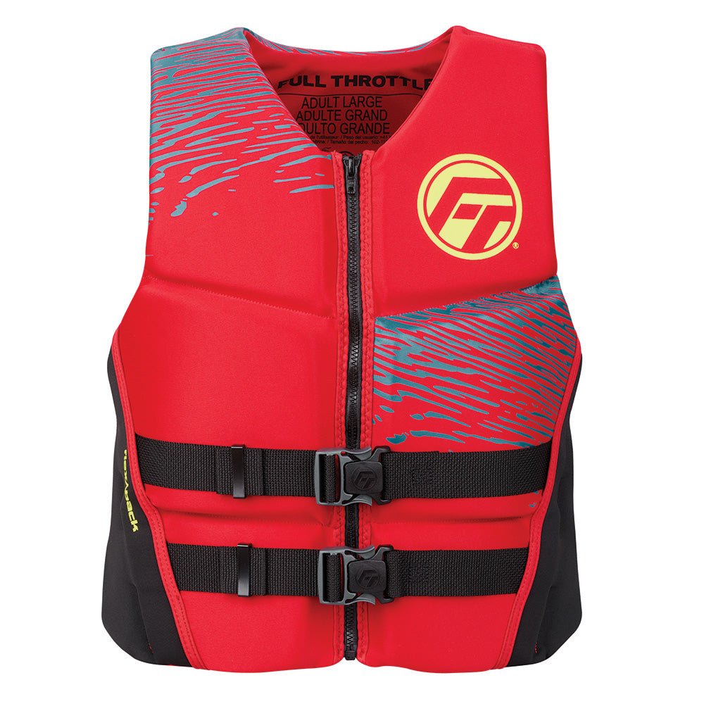 Full Throttle Men's Rapid - Dry Flex - Back Life Jacket - S - Red/Black [142500 - 100 - 020 - 26] - Houseboatparts.com