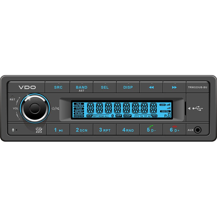 VDO 24V Radio w/FM RDS Tuner/MP3/WMA/USB/Bluetooth - Blue Illumination [TRW323UB - BU] - Houseboatparts.com