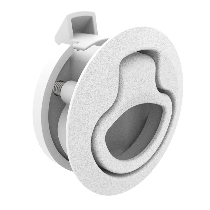 Southco Push - to - Close Latch, Medium Size, No Restriction, 17 - 22mm Grip, Plastic, Natural - White [M1 - 64 - 1] - Houseboatparts.com