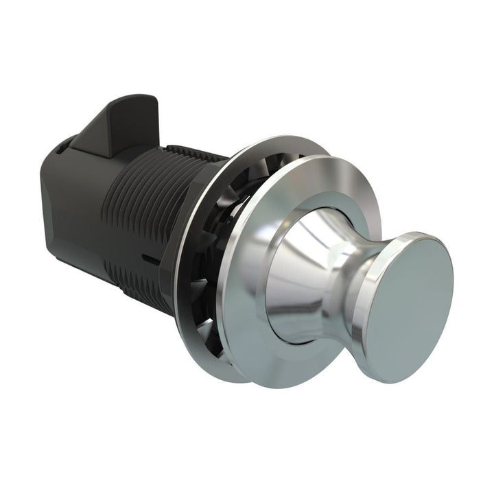 Southco Point Push - to - Close Latch, Round Housing, Chrome Housing, Chrome Knob [MP - 05 - 312 - 11] - Houseboatparts.com