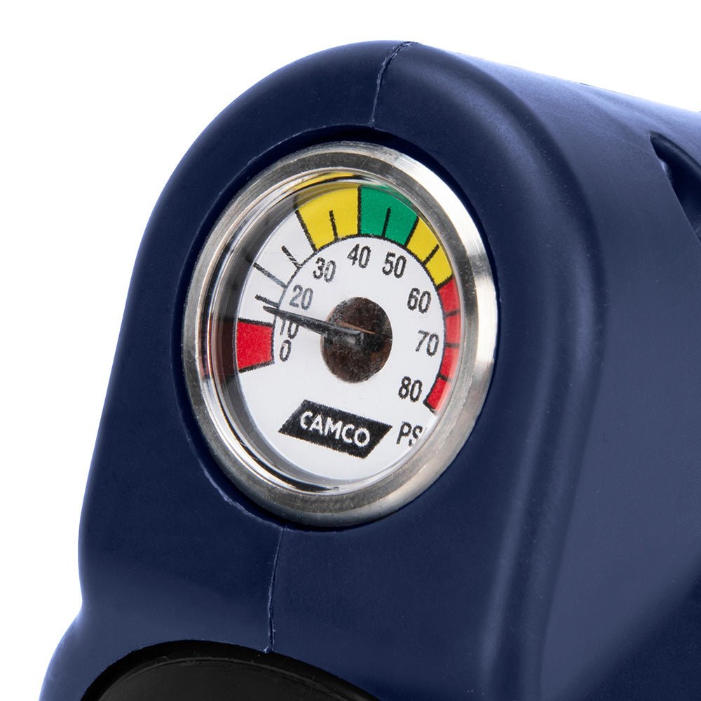 Camco 90 Degree Adjustable Water Pressure Regulator w/Gauge [40065] - Houseboatparts.com