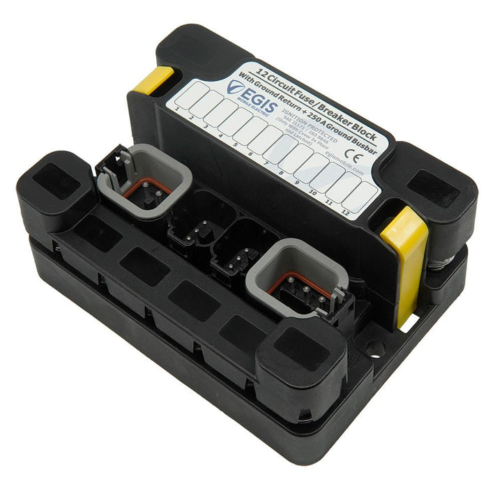 Egis MT Series 6+6 Sealed Fuse Block w/Ground Busbar [3466] - Houseboatparts.com