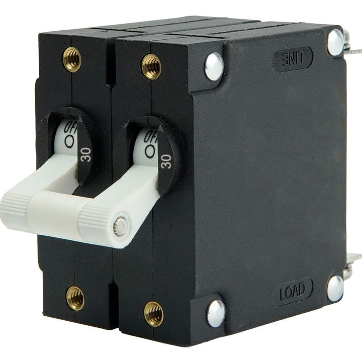 Egis A Series White Toggle Panel Mount Circuit Breaker - Dual Pole 30A [3202-30] - Houseboatparts.com