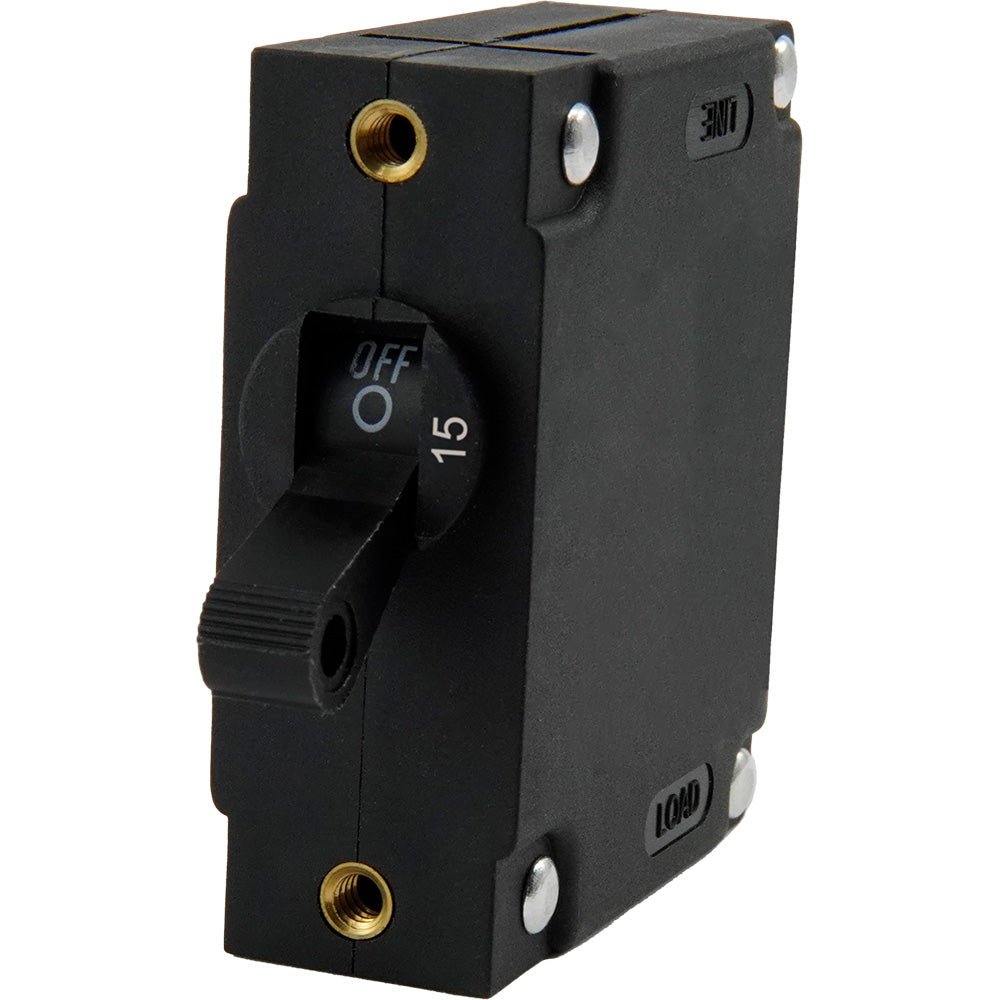 Egis A Series Black Toggle Panel Mount Circuit Breaker - Single Pole 15A [3211-15] - Houseboatparts.com