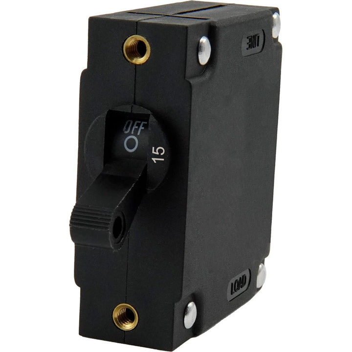 Egis A Series Black Toggle Panel Mount Circuit Breaker - Single Pole 15A [3211-15] - Houseboatparts.com