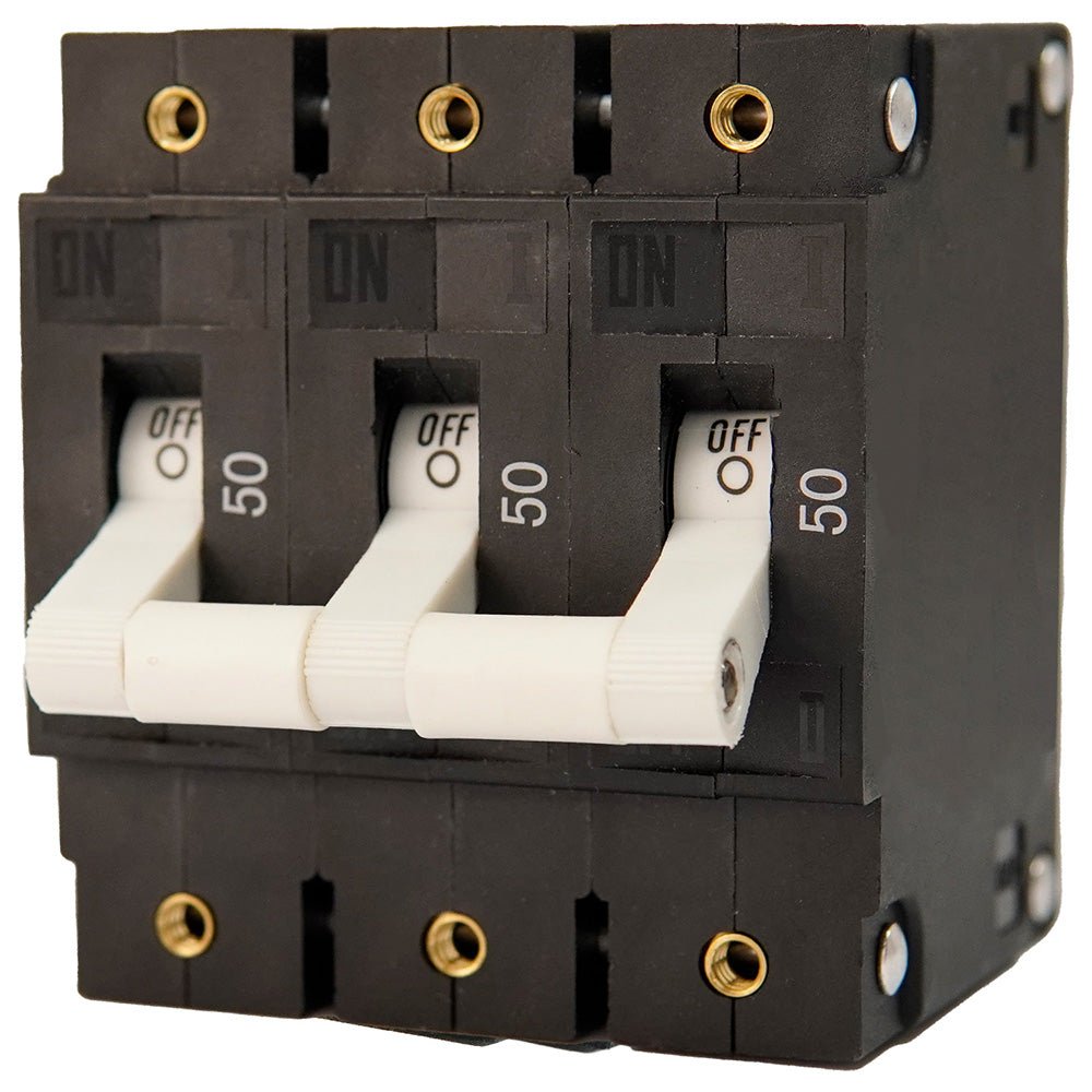 Egis C Series White Toggle Panel Mount Circuit Breaker - Triple Pole 50A [3503-050] - Houseboatparts.com
