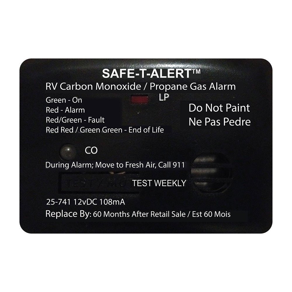 Safe-T-Alert 25 Series Surface Mount Dual Carbon Monoxide/Propane Alarm - 12V Hardwire - Black [25-741-BL] - Houseboatparts.com