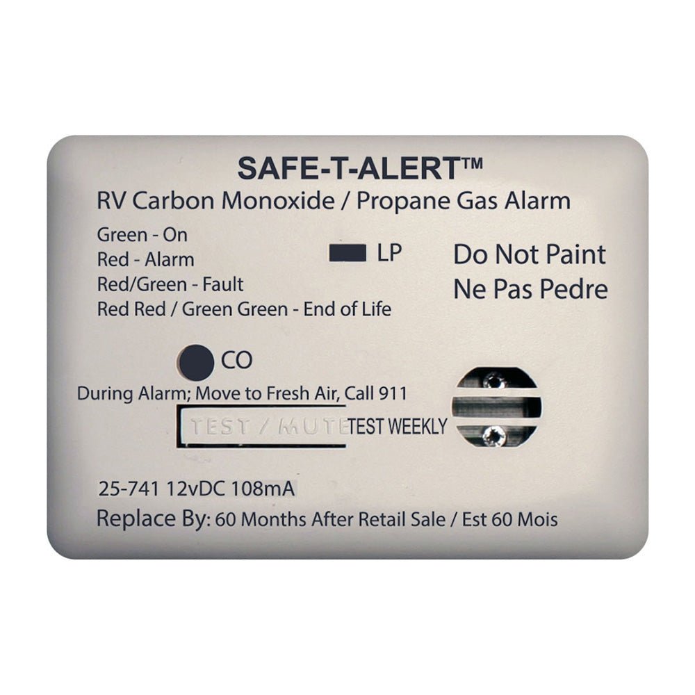 Safe-T-Alert 25 Series Surface Mount Dual Carbon Monoxide/Propane Alarm - 12V Hardwire - White [25-741-WT] - Houseboatparts.com