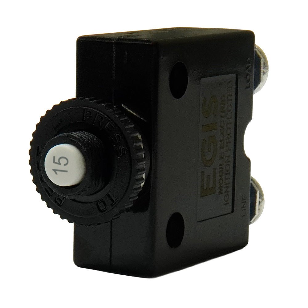 Egis 15A Push Button Panel Mount Circuit Breaker - Screw Terminals [4710-15] - Houseboatparts.com