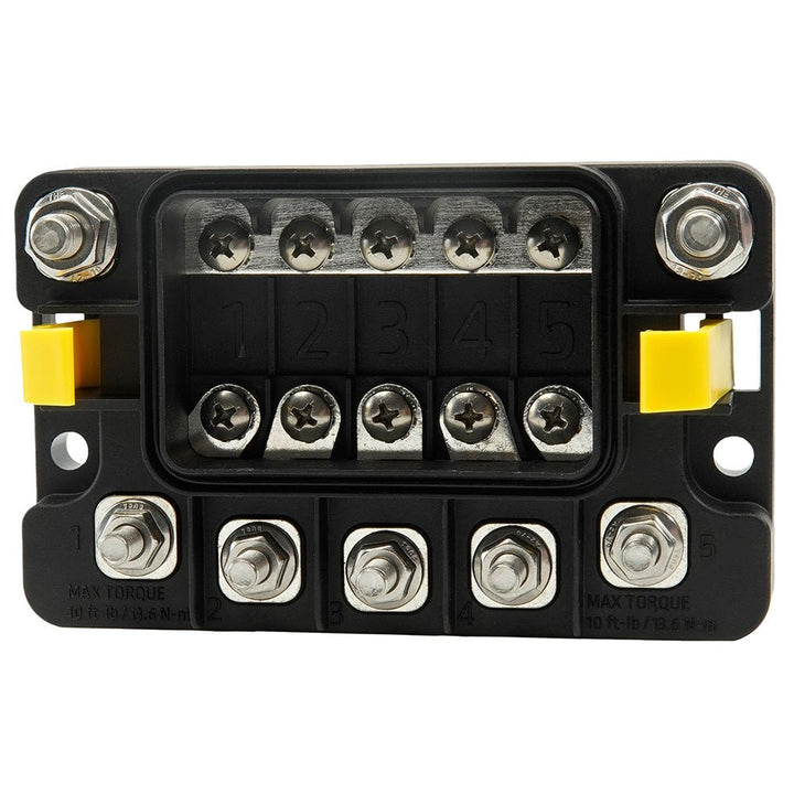 Egis MIDI 5 Circuit Fuse Block w/Sealed Cover - M8 Inputs - M6 Outputs [3906] - Houseboatparts.com