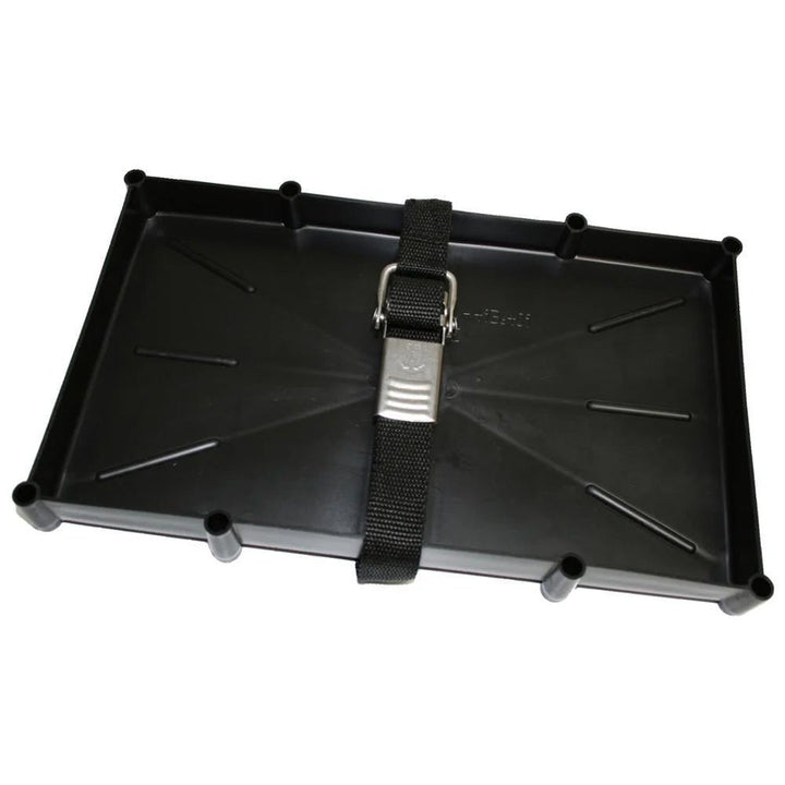 T-H Marine 27 Series Battery Holder Tray w/Stainless Buckled Strap [NBH-27-SSC-DP] - Houseboatparts.com