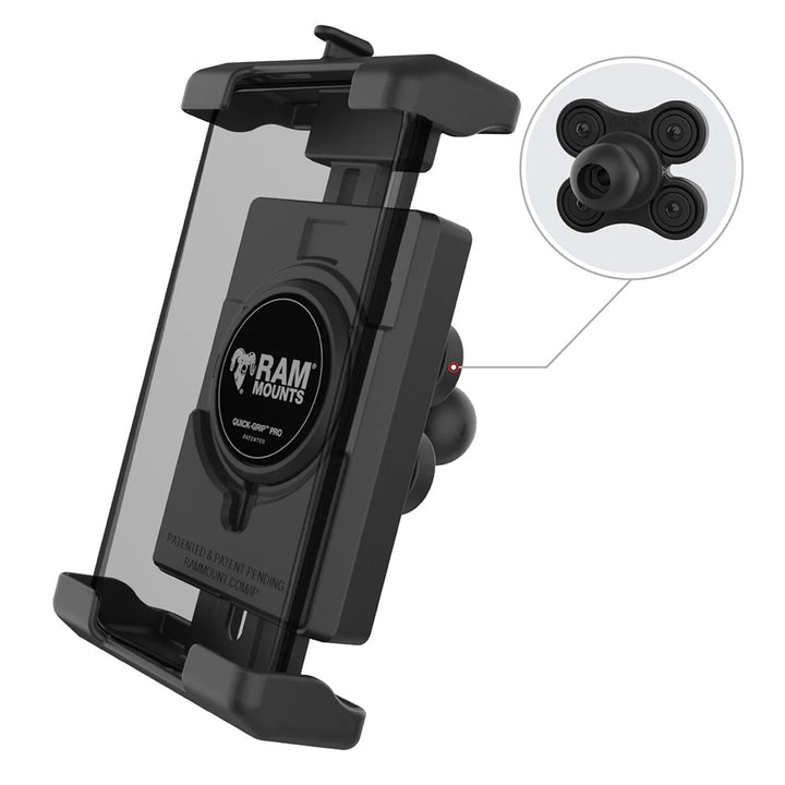 Ram Mount RAM Quick-Grip Pro XL Phone Holder w/Ball Vibration Damper [RAM-HOL-PD7BVU] - Houseboatparts.com