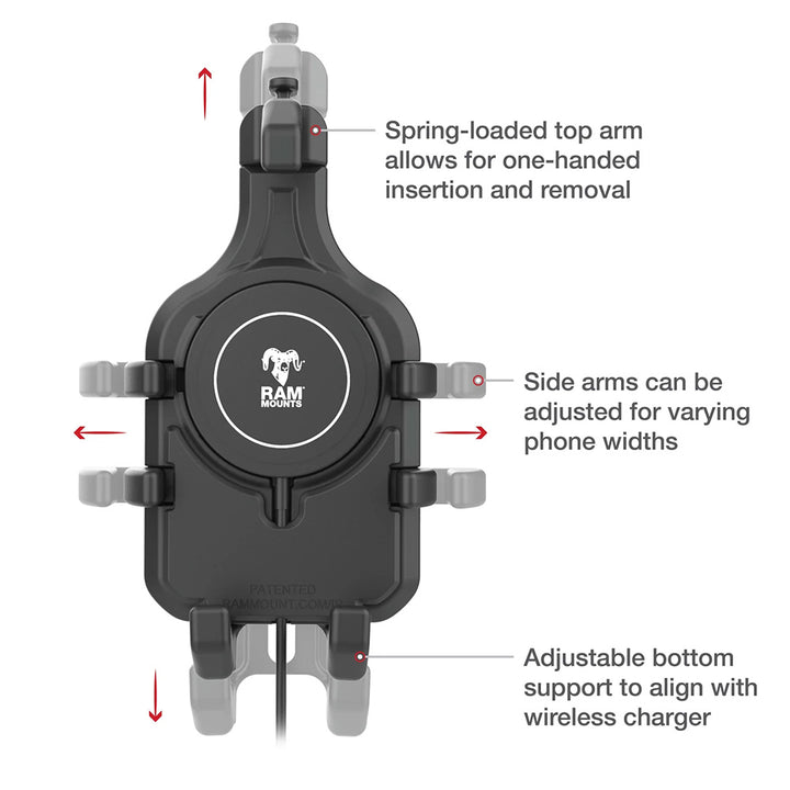 Ram Mount RAM Quick-Grip Pro w/Ball Qi2 15W Wireless Charger [RAM-HOL-PD5B-W2MU] - Houseboatparts.com