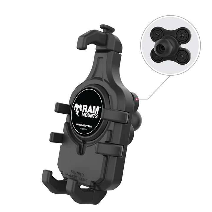 Ram Mount RAM Quick-Grip Pro Phone Holder w/Ball Vibration Damper [RAM-HOL-PD5BVU] - Houseboatparts.com