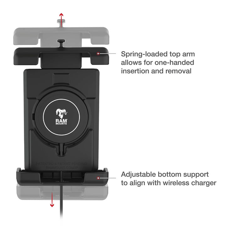 Ram Mount RAM Quick-Grip Pro XL w/Ball Qi2 15W Wireless Charger [RAM-HOL-PD7B-W2MU] - Houseboatparts.com