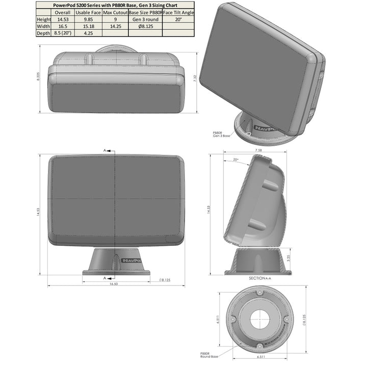 NavPod PowerPod Pre-Cut f/Garmin GPSMAP 9013/9013xsv/9213/9213xsv [PP5200-22] - Houseboatparts.com