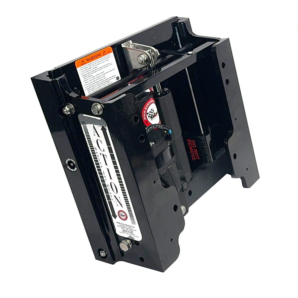 Bob's Machine 6" Setback Action Series Hydraulic Jack Plate - Gloss Black [100-106010P-PCGBLK-NOSPN-NG] - Houseboatparts.com