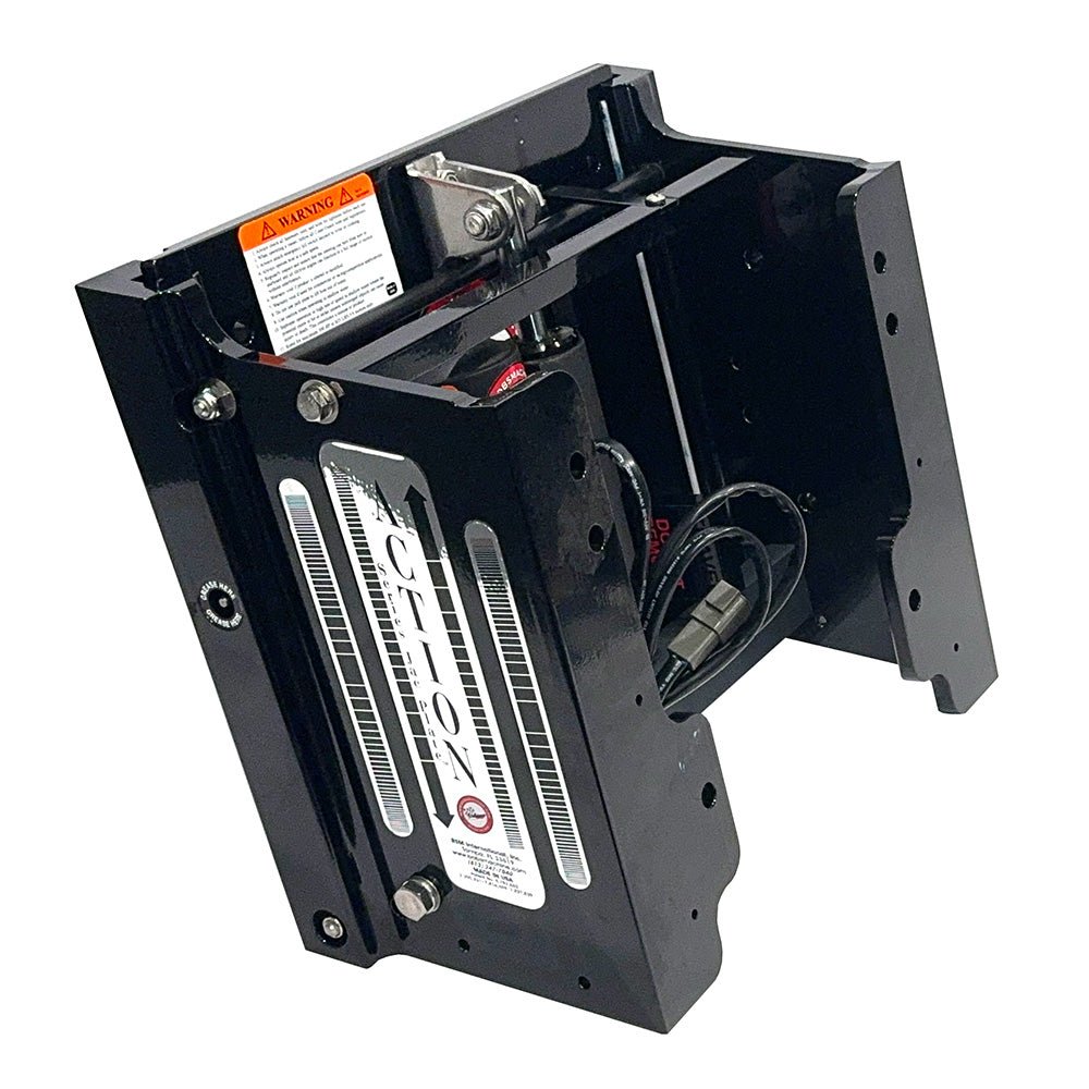 Bob's Machine 8" Setback Action Series Hydraulic Jack Plate - Gloss Black [100-108001P-PCGBLK-NOSPN-NG] - Houseboatparts.com