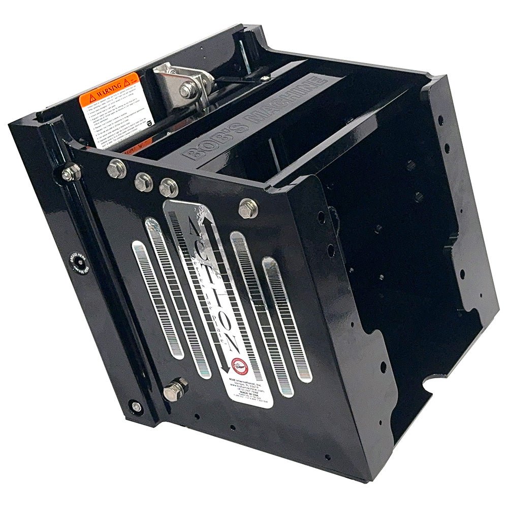 Bob's Machine 12" Setback Action Series Hydraulic Jack Plate - Gloss Black [100-112112P-PCGBLK-NOSPN-NG] - Houseboatparts.com